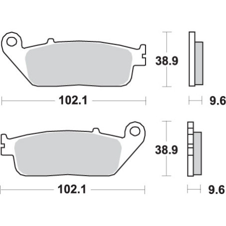 SBS stabdžių kaladėlės KH196 STREET EXCEL SINTER auksinės spalvos tinka: HONDA CB 500, CTX 700, NC 750, VT 750, XL 600V, priekis