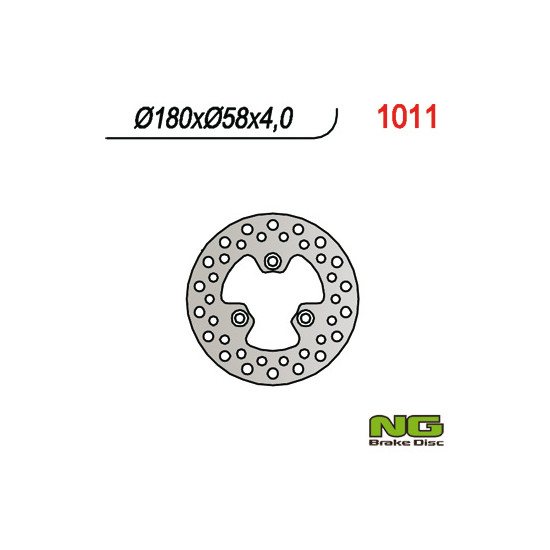 NG brake disc front / rear for KYMCO scooters 50 / 125 / 150 / 300, QUAD 250 / 300 (180X58X4) 3 holes diameter 10.5
