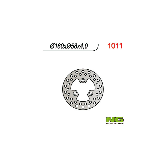 NG brake disc front / rear for KYMCO scooters 50 / 125 / 150 / 300, QUAD 250 / 300 (180X58X4) 3 holes diameter 10.5