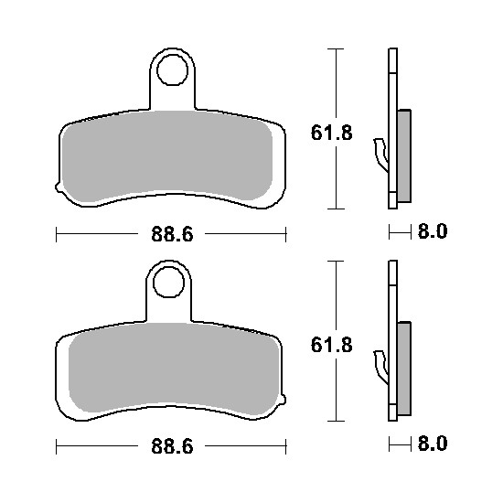 SBS brake pads KH457 STREET EXCEL SINTER gold color fits: HARLEY DAVIDSON ROAD KING / FAT BOY / SOFTAIL / FAT BOB