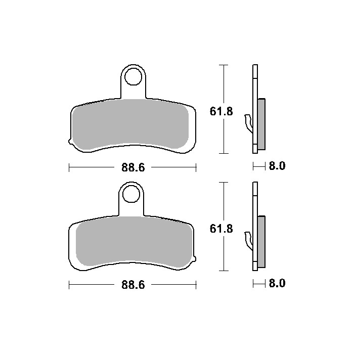 SBS brake pads KH457 STREET EXCEL SINTER gold color fits: HARLEY DAVIDSON ROAD KING / FAT BOY / SOFTAIL / FAT BOB