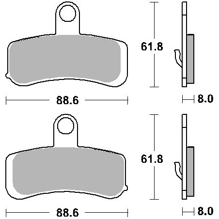 SBS brake pads KH457 STREET EXCEL SINTER gold color fits: HARLEY DAVIDSON ROAD KING / FAT BOY / SOFTAIL / FAT BOB