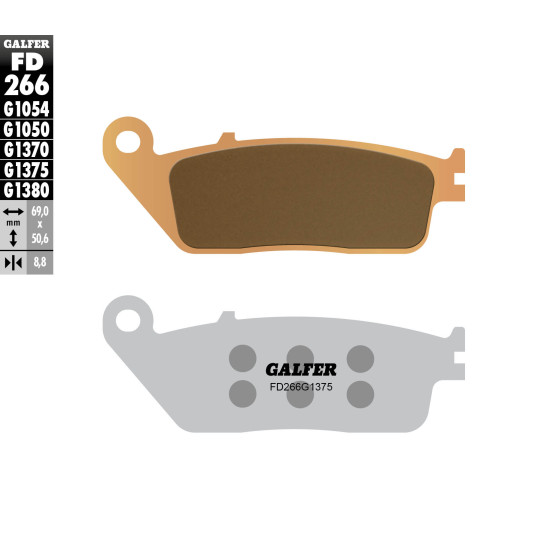 GALFER brake pads KH226 / KH142 Metalic sinter (gold color) SPORT