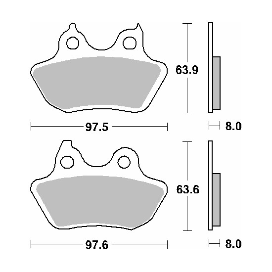 SBS brake pads KH434 STREET EXCEL / RACING SINTER gold color fits: HARLEY DAVIDSON HERITAGE / SOFTAIL / NIGHT TRA