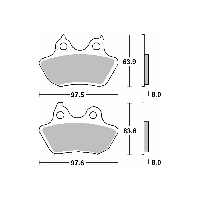 SBS brake pads KH434 STREET EXCEL / RACING SINTER gold color fits: HARLEY DAVIDSON HERITAGE / SOFTAIL / NIGHT TRA