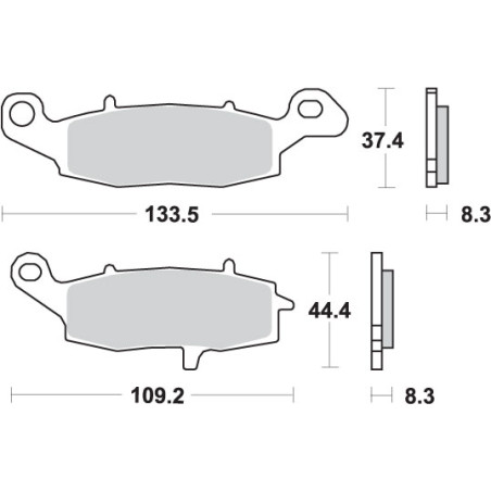 SBS brake pads KH229 STREET EXCEL SINTER gold color