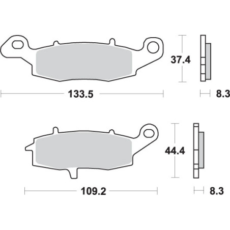 SBS brake pads KH231 STREET EXCEL SINTER gold color