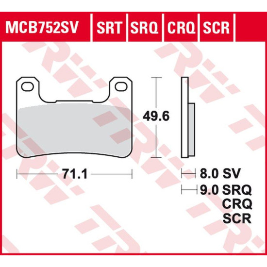 TRW LUCAS brake pads KH379 SINTER STREET KAWASAKI Z 900 18-, KLZ 1000 19-, H2 18-, Z 1000 10-, ZX10R 08-15, SUZUKI GSXR