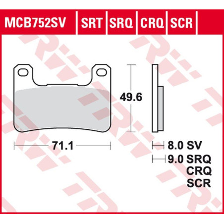 TRW LUCAS stabdžių kaladėlės KH379 SINTER STREET KAWASAKI Z 900 18-, KLZ 1000 19-, H2 18-, Z 1000 10-, ZX10R 08-15, SUZUKI GSXR 