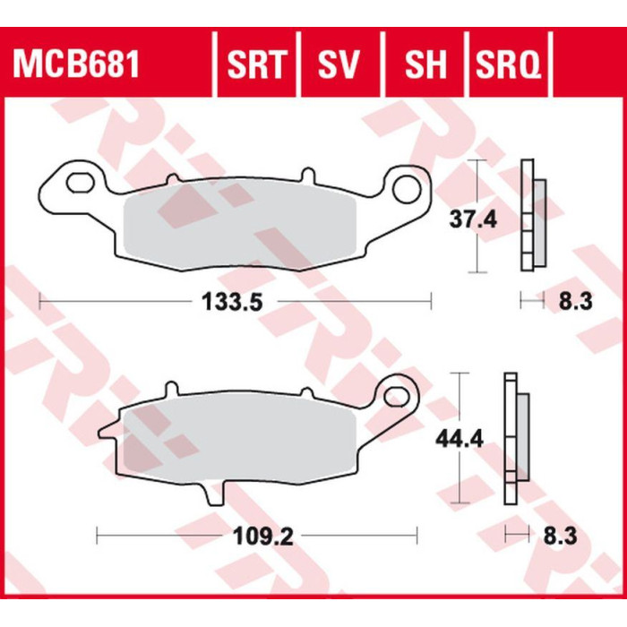 TRW LUCAS ZF brake pads KH231 SINTER ROAD / TRACK KAWASAKI ZR-7 '99-'04, VN 800 DRIFTER '99-'03, VN 1500 DRIFFTER / CLAS