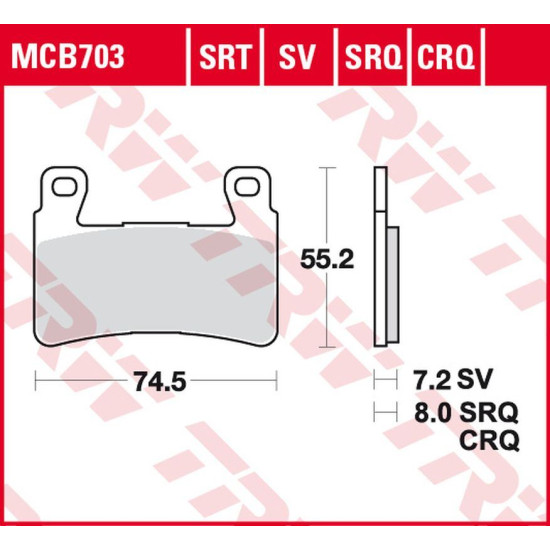 TRW LUCAS ZF brake pads KH265 SINTER ROAD / TRACK HONDA CBR 900RR FIREBLADE '98-'03, VTR 1000 SP1 / SP2 '00-'07 front