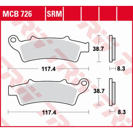 TRW LUCAS ZF brake pads KH324 ORGANIC APRILIA ATLANTIC 125 '03-, SCARABEO 125 '04-'10, ATLANTIC 200 '02-'05, SCARABEO 20