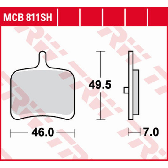 TRW LUCAS ZF brake pads KH460 SINTER STREET BUELL R / CR 1125 XB3 '08-'10, EBR RX / SX 1190 '14-, rear