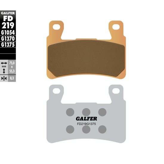 GALFER brake pads KH265 / KH296 Metalic sinter (gold color) SPORT