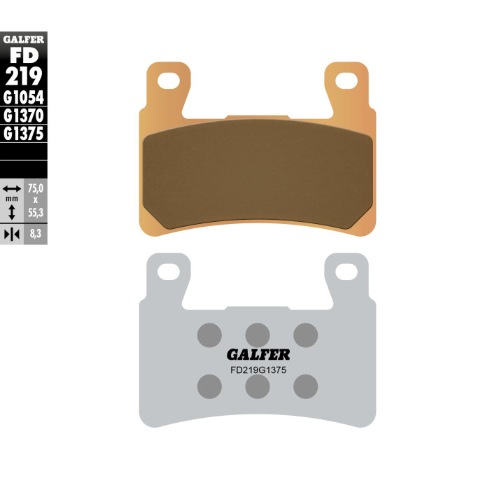 GALFER stabdžių kaladėlės KH265 / KH296 Metalic sinter (auksinės spalvos) SPORT