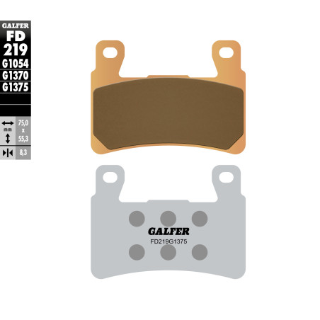 GALFER brake pads KH265 / KH296 Metalic sinter (gold color) SPORT