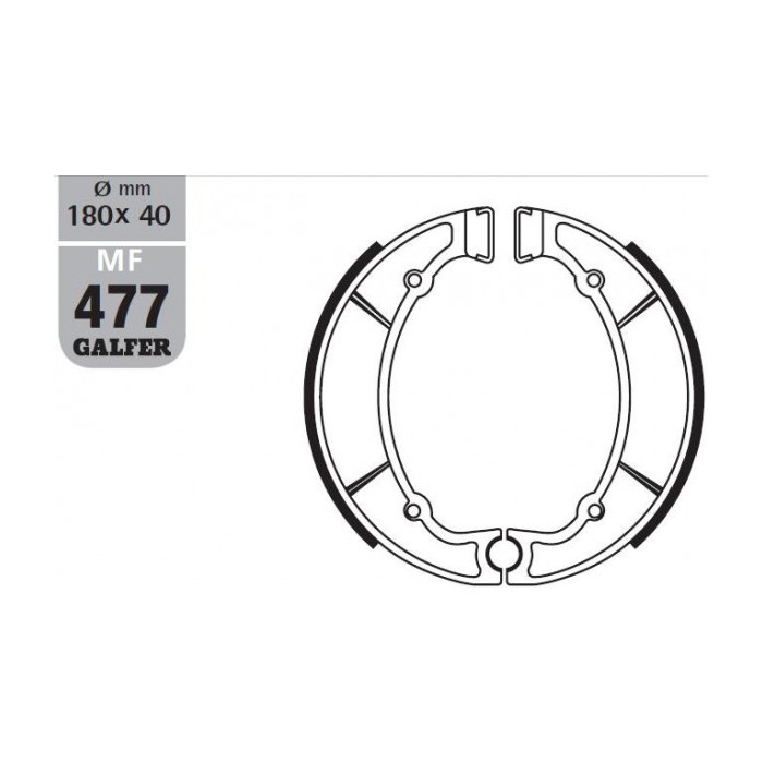 GALFER drum brake pad end SH512 YAMAHA XJ 550 '81-'84, XV 750 VIRAGO '92-'94, XV 750 SPECJAL '81-'84, XZ 550 '82-