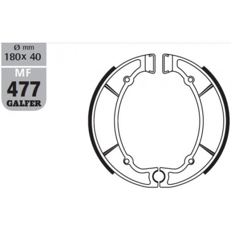 GALFER būgninių stabdžių kaladėlės galas SH512 YAMAHA XJ 550 '81-'84, XV 750 VIRAGO '92-'94, XV 750 SPECJAL '81-'84, XZ 550 '82-