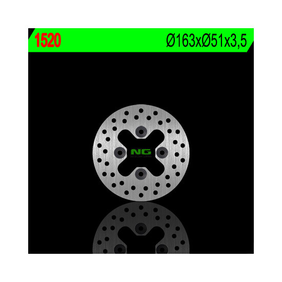 NG brake disc front KAWASAKI KFX 450R '08-'14, KSV 700 (163X51X3,5) (4X10,5mm)