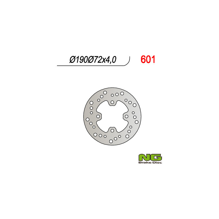 NG brake disc rear HONDA 50 X8R-S / X '98-'04 (190x72x4)