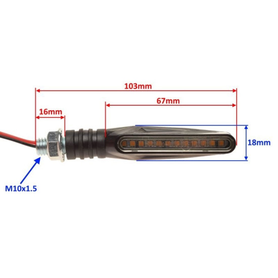 Universal LED turn signals with brake function (2 pcs.)