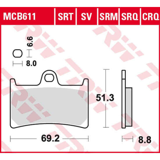 TRW LUCAS brake pads KH252 KH380 SINTER RACING YAMAHA FZ6 07-10, FZS 600 98-01, MT-07 14-17, TRACER 700 '16-, FZ8 10-16,