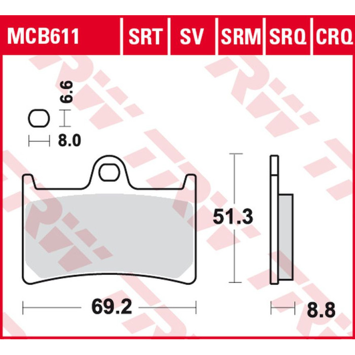 TRW LUCAS stabdžių kaladėlės KH252 KH380 SINTER RACING YAMAHA FZ6 07-10, FZS 600 98-01, MT-07 14-17, TRACER 700 '16-, FZ8 10-16,