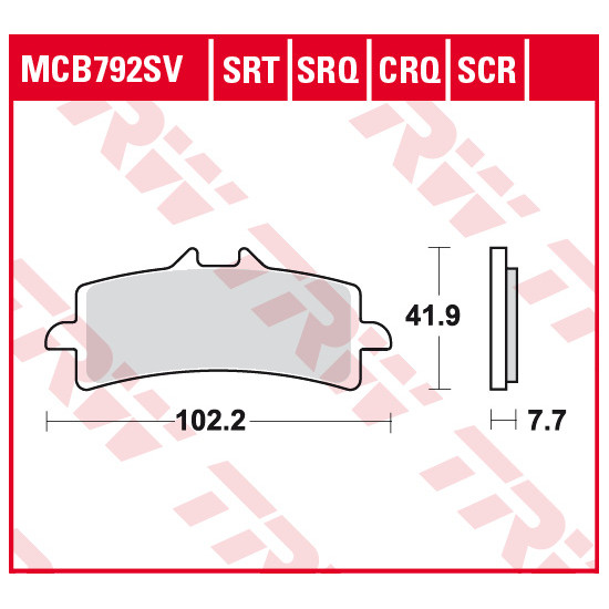 TRW LUCAS brake pads KH447 SINTER STREET APRILIA RSV4 09-, DUCATI V4 PANIGALE 18-, PANIGALE 1299 15-, KAWASAKI H2 15-, Z