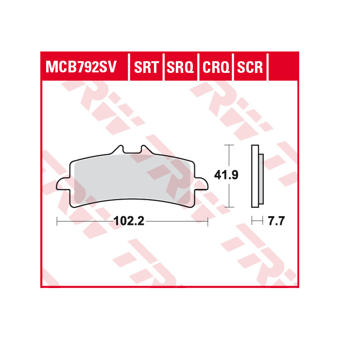 TRW LUCAS brake pads KH447 SINTER STREET APRILIA RSV4 09-, DUCATI V4 PANIGALE 18-, PANIGALE 1299 15-, KAWASAKI H2 15-, Z