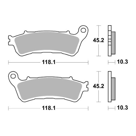 SBS brake pads KH388 / 2 STREET EXCEL / RACING SINTER gold color HONDA GL 1800 GOLDWING '18-'21 - rear
