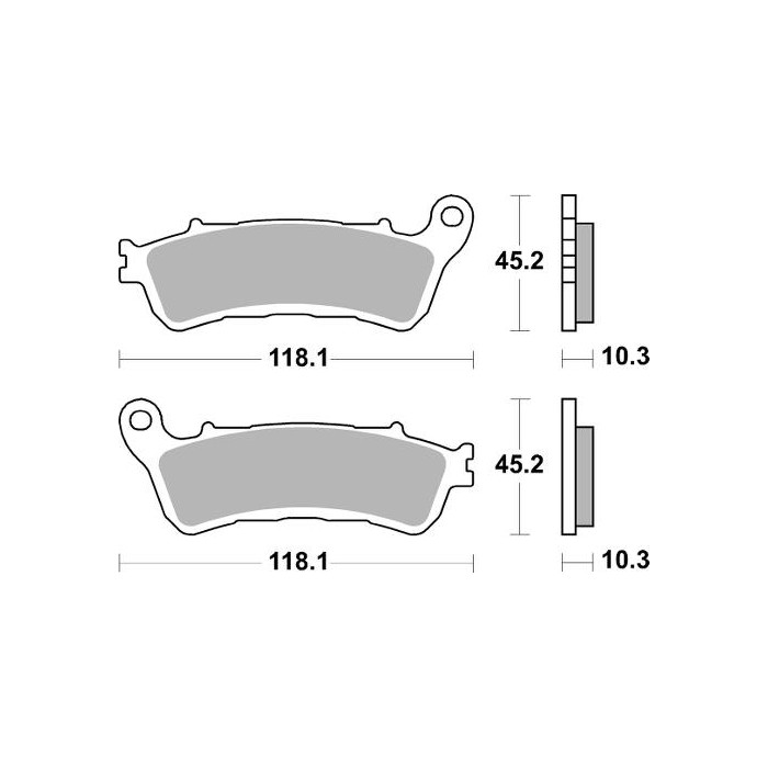SBS brake pads KH388 / 2 STREET EXCEL / RACING SINTER gold color HONDA GL 1800 GOLDWING '18-'21 - rear