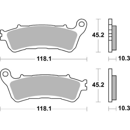 SBS brake pads KH388 / 2 STREET EXCEL / RACING SINTER gold color HONDA GL 1800 GOLDWING '18-'21 - rear