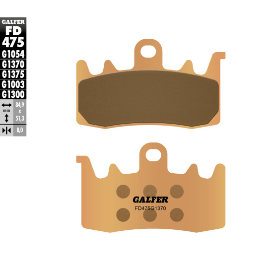 GALFER brake pads KH630 Metalic sinter (gold color) STREET front BMW / DUCATI / TRIUMPH