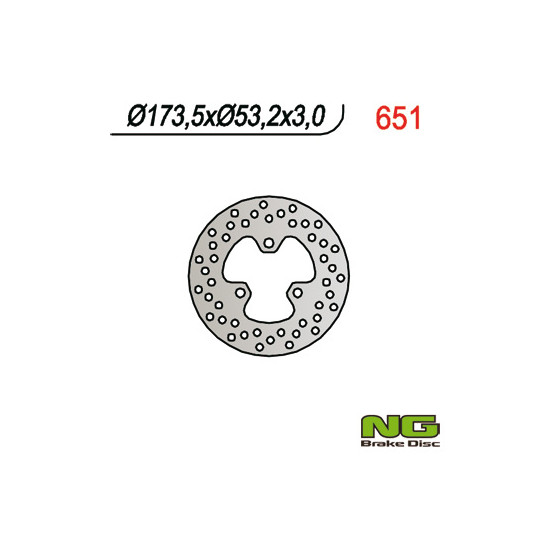 NG brake disc front HONDA TRX 450R '05-'06, TRX 400EX '01-'03, TRX 250EX '01-'12, TRX 300EX '93-'12 (173x53,2x4)