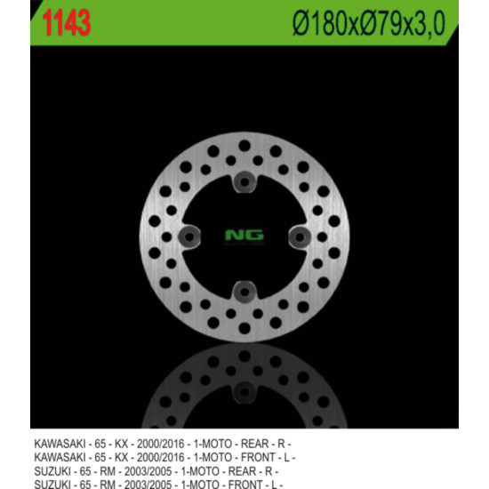 NG brake disc front / rear KAWASAKI KX 65 '00-'20, SUZUKI RM 65 '03-'05