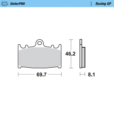 MOTO-MASTER brake pads KH158 SINTER METAL RACING: 12 (SINTERPRO SERIES RACING GP) for 4-piston caliper MOTO-MASTER SM