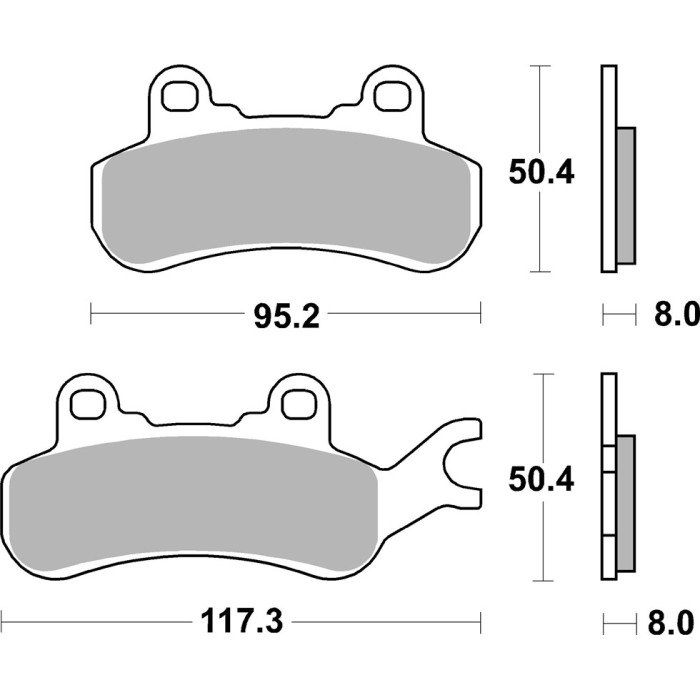 SBS brake pads EVO SINTER left front / rear CAN-AM MAVERICK 900 '17-'19, 1000 '19-'21 gold color