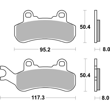SBS brake pads EVO SINTER right front / rear CAN-AM MAVERICK 900 '17-'19, 1000 '19-'21 gold color