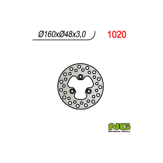 NG brake disc front SUZUKI LTR 450 (06-12) (160x48x3) (3X10,5mm)