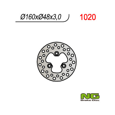 NG stabdžių diskas priekis SUZUKI LTR 450 (06-12) (160x48x3) (3X10,5mm)