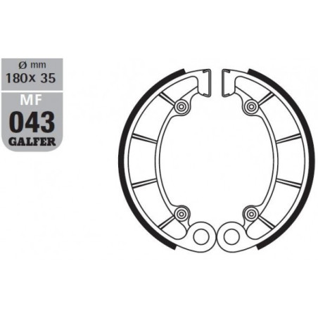 GALFER drum brake pad end SH343 HONDA TRX 500 FOURTRAX / FOREMAN '01-'13, VF 750C MAGNA '87-'00, VT 1100C SHADOW
