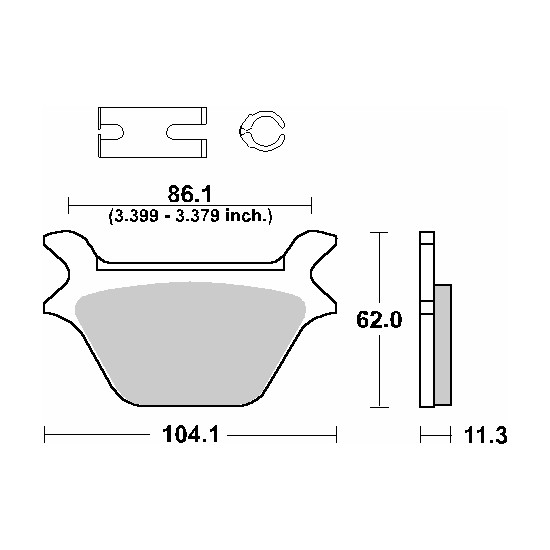 SBS brake pads KH200 STREET CARBON TECH color black fits: HARLEY DAVIDSON '90-'99, rear