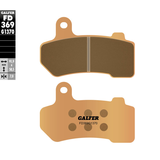 GALFER brake pads KH409 Metalic sinter (gold color) STREET HARLEY (front / rear) 1185 / 1340 / 1450 / 1690 / 17