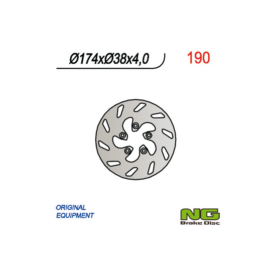 NG brake disc front ITALJET scooter (174x38x4)