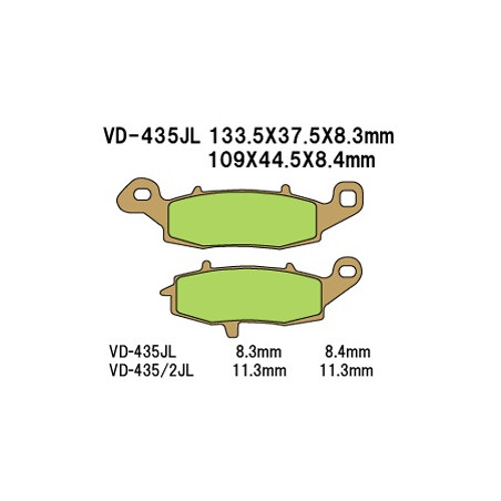 VESRAH brake pads KH231 / KH259 Metallic sinter (gold color) (MADE IN JAPAN)