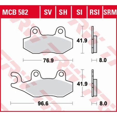 TRW LUCAS stabdžių kaladėlės KH135 KH214 SINTER STREET APRILIA SX 125 18-, HONDA NSR 150 02-, KAWASAKI KLX 125 10-13, KDX 250 90