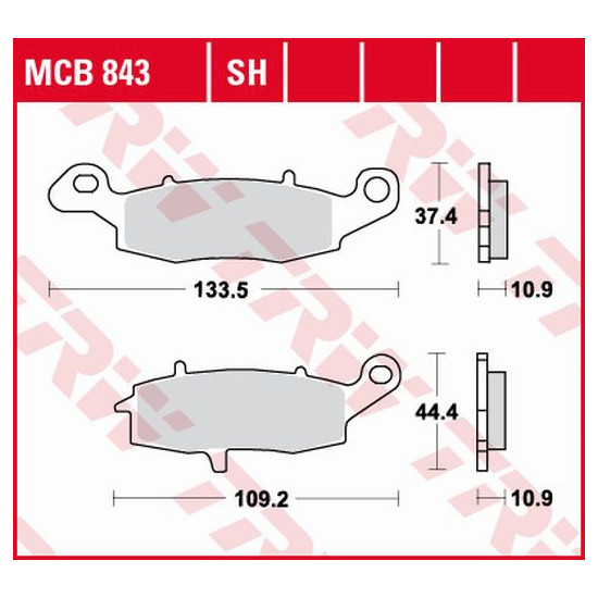 TRW LUCAS brake pads KH231 / 2 SINTER STREET KAWASAKI VN 900 06-17, VN 1500 98-03, VN 1600 03-08, VN 1700 09-17, VN 2000