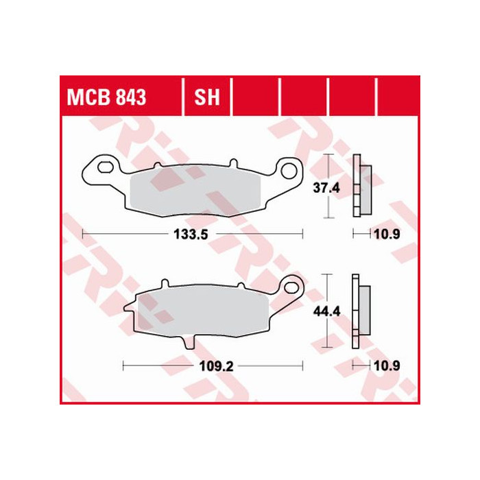 TRW LUCAS brake pads KH231 / 2 SINTER STREET KAWASAKI VN 900 06-17, VN 1500 98-03, VN 1600 03-08, VN 1700 09-17, VN 2000