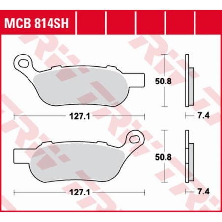 TRW LUCAS stabdžių kaladėlės KH458 SINTER STREET HARLEY-DAVIDSON 1584 / 1690 / 1750 / 1800 08-, galas