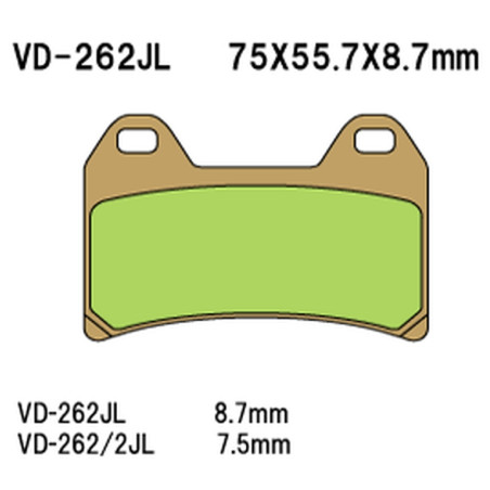 VESRAH stabdžių kaladėlės KH244 Metalic sinter (auksinės spalvos) (MADE IN JAPAN)